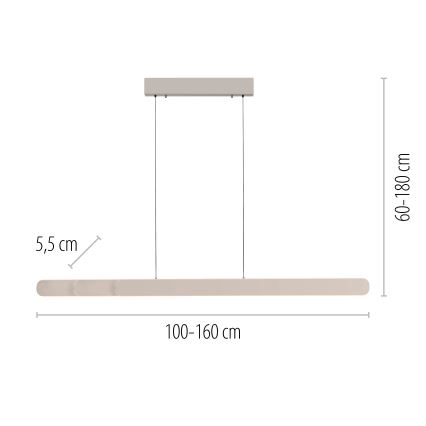 Schöner Wohnen 12577-39 - LED Stmívatelný lustr na lanku ADRIANA ROUND 2xLED/24W/230V 2700/3000/3500/4000/5000K šedá