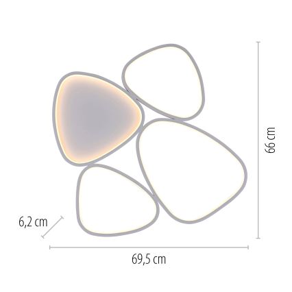 Schöner Wohnen 14038-16 - LED Stmívatelné stropní svítidlo PEBBLES LED/35,5W/230V bílá