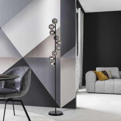 Schöner Wohnen 14506-18 - LED Stojací lampa DUBAI 9xG9/3W/230V černá/kouřová