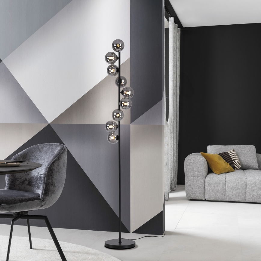 Schöner Wohnen 14506-18 - LED Stojací lampa DUBAI 9xG9/3W/230V černá/kouřová