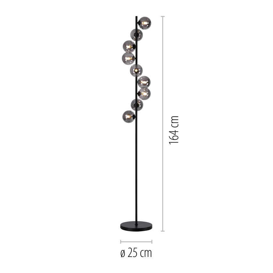 Schöner Wohnen 14506-18 - LED Stojací lampa DUBAI 9xG9/3W/230V černá/kouřová