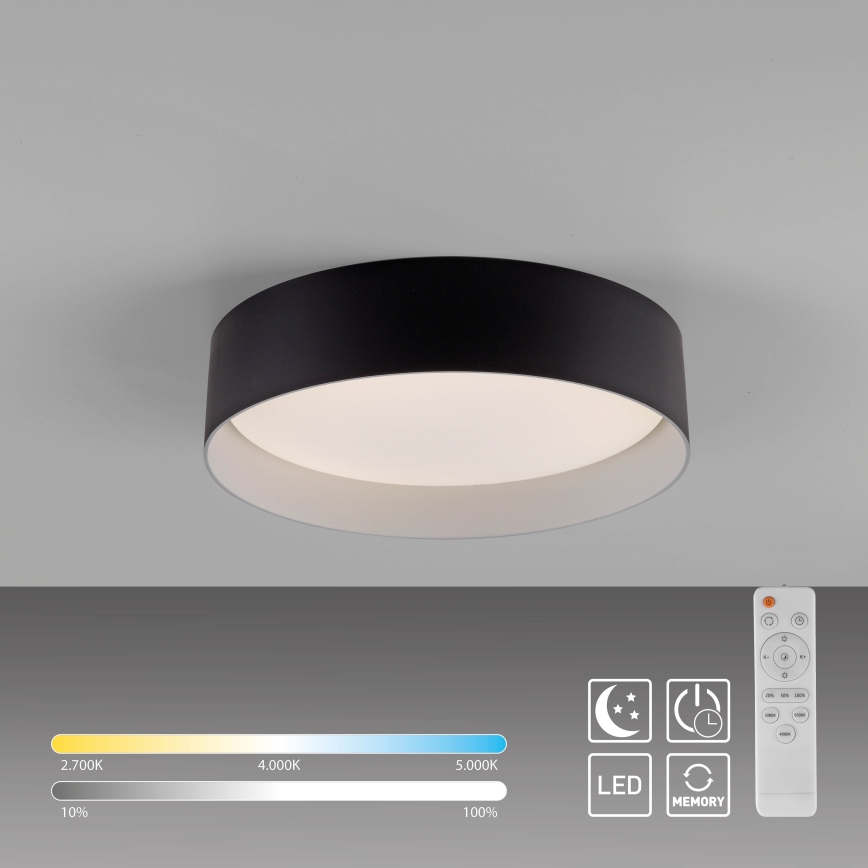 Schöner Wohnen 14593-18 - LED Stmívatelné stropní svítidlo TAVOLI LED/10W/230V 2700-6500K pr. 28,5 cm černá + dálkové ovládání