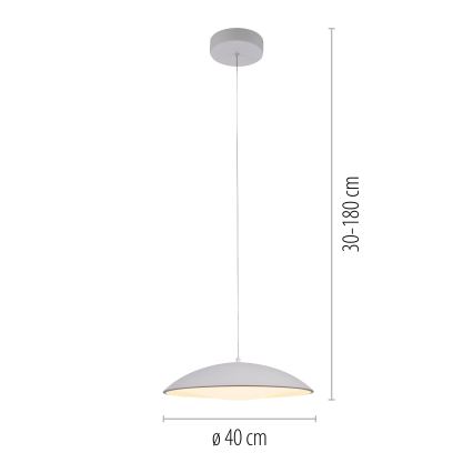 Schöner Wohnen 14606-16 - LED Stmívatelný lustr na lanku LENTE LED/17W/230V pr. 40 cm bílá