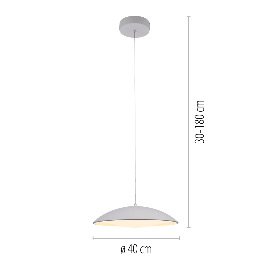Schöner Wohnen 14606-16 - LED Stmívatelný lustr na lanku LENTE LED/17W/230V pr. 40 cm bílá