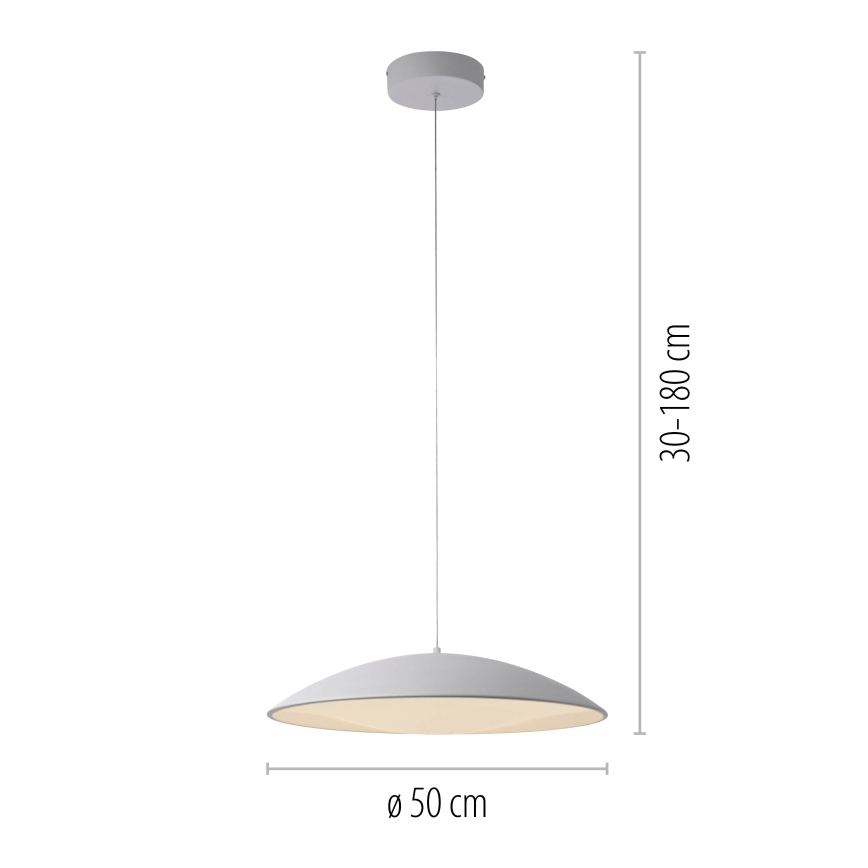 Schöner Wohnen 14607-16 - LED Stmívatelný lustr na lanku LENTE LED/23W/230V pr. 50 cm bílá