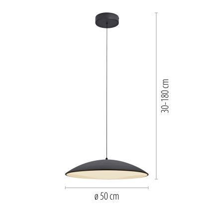 Schöner Wohnen 14607-18 - LED Stmívatelný lustr na lanku LENTE LED/23W/230V pr. 50 cm černá