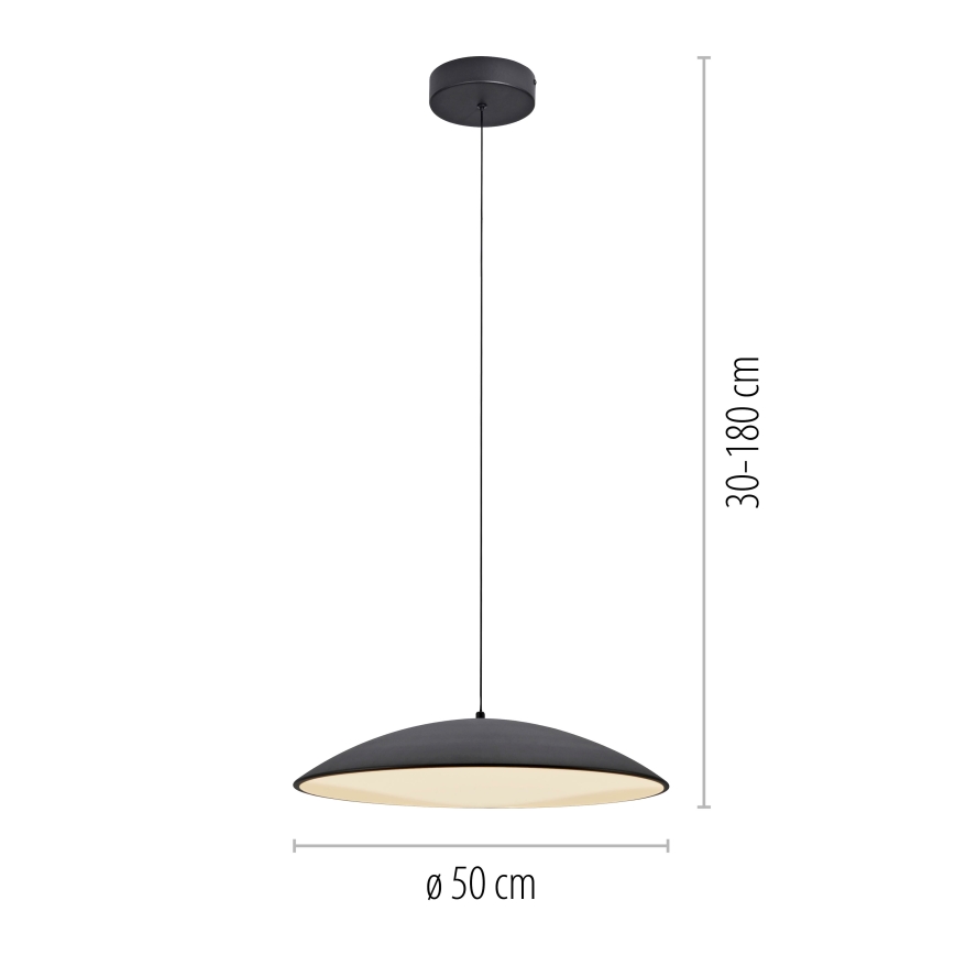 Schöner Wohnen 14607-18 - LED Stmívatelný lustr na lanku LENTE LED/23W/230V pr. 50 cm černá