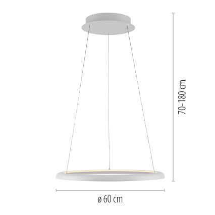 Schöner Wohnen 15570-16 - LED Stmívatelný lustr na lanku QUILLO LED/36W/230V pr. 60 cm bílá