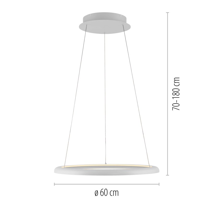 Schöner Wohnen 15570-16 - LED Stmívatelný lustr na lanku QUILLO LED/36W/230V pr. 60 cm bílá