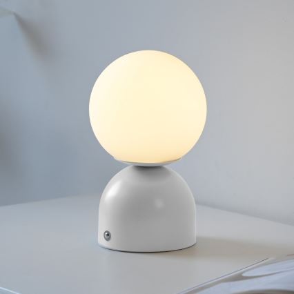 Schöner Wohnen 19218-16 - LED Stmívatelná dotyková nabíjecí stolní lampa RUDI LED/1,2W/5V 3000-6000K 1200 mAh bílá