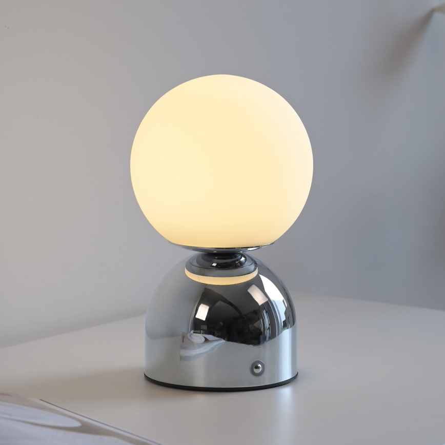 Schöner Wohnen 19218-17 - LED Stmívatelná dotyková nabíjecí stolní lampa RUDI LED/1,2W/5V 3000-6000K 1200 mAh lesklý chrom