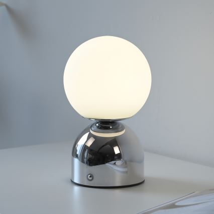 Schöner Wohnen 19218-17 - LED Stmívatelná dotyková nabíjecí stolní lampa RUDI LED/1,2W/5V 3000-6000K 1200 mAh lesklý chrom