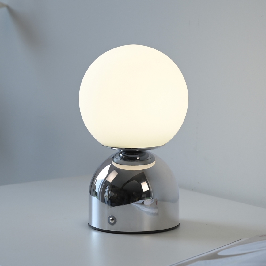 Schöner Wohnen 19218-17 - LED Stmívatelná dotyková nabíjecí stolní lampa RUDI LED/1,2W/5V 3000-6000K 1200 mAh lesklý chrom