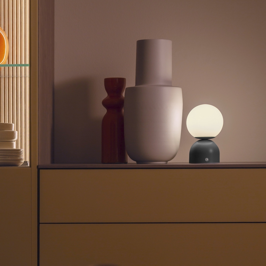 Schöner Wohnen 19218-18 - LED Stmívatelná dotyková nabíjecí stolní lampa RUDI LED/1,2W/5V 3000-6000K 1200 mAh černá