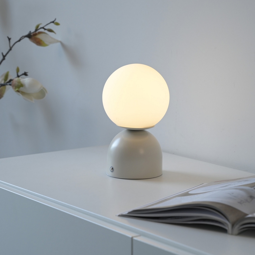 Schöner Wohnen 19218-39 - LED Stmívatelná dotyková nabíjecí stolní lampa RUDI LED/1,2W/5V 3000-6000K 1200 mAh šedá