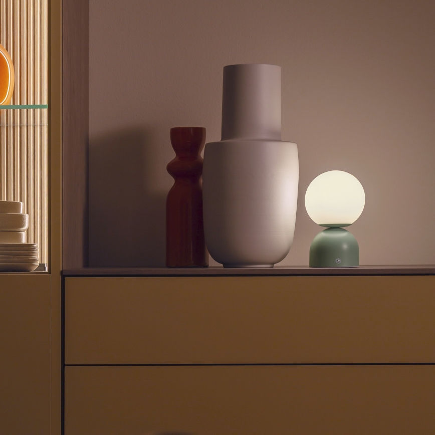 Schöner Wohnen 19218-43 - LED Stmívatelná dotyková nabíjecí stolní lampa RUDI LED/1,2W/5V 3000-6000K 1200 mAh zelená