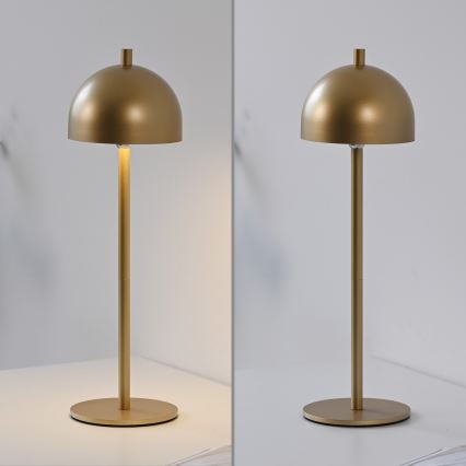 Schöner Wohnen 19244-12 - LED Stmívatelná dotyková nabíjecí venkovní stolní lampa BELLIS LED/2,5W/5V 2600 mAh IP54 zlatá