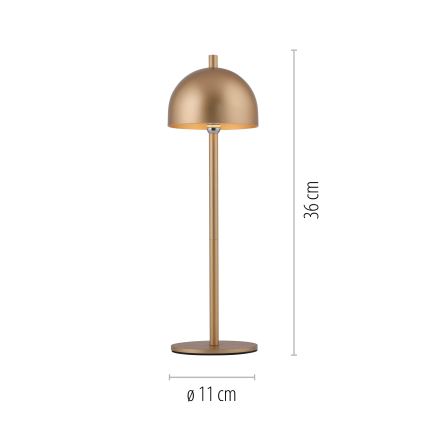 Schöner Wohnen 19244-12 - LED Stmívatelná dotyková nabíjecí venkovní stolní lampa BELLIS LED/2,5W/5V 2600 mAh IP54 zlatá