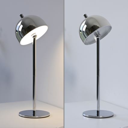 Schöner Wohnen 19244-17 - LED Stmívatelná dotyková nabíjecí venkovní stolní lampa BELLIS LED/2,5W/5V 2600 mAh IP54 lesklý chrom