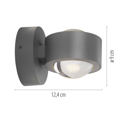 Schöner Wohnen 19331-21 - LED Nástěnné svítidlo CHIA 2xLED/2W/230V antracit