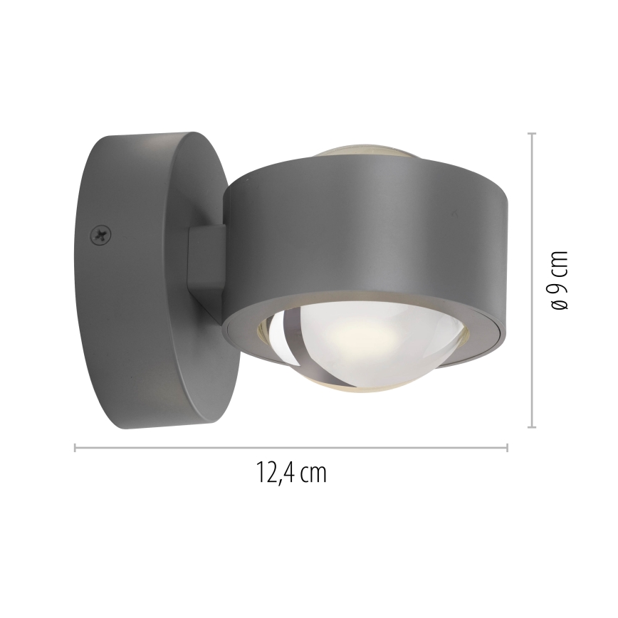 Schöner Wohnen 19331-21 - LED Nástěnné svítidlo CHIA 2xLED/2W/230V antracit