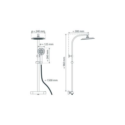 Schütte 60046 - Sprchová sada s termostatickou baterií MADURA FRESH lesklý chrom