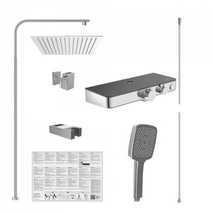 Schütte 60531 - Sprchová sada s termostatickou baterií OCEAN lesklý chrom/antracit