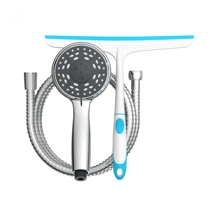 Schütte 64197 - Sprchová sada lesklý chrom + stěrka na sklo