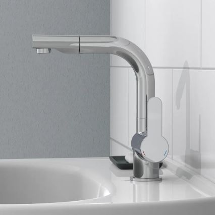 Schütte 79710 - Dřezová baterie s vytahovací sprškou LONDON lesklý chrom