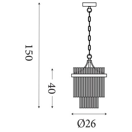 Searchlight - Lustr na řetězu LARA 1xE27/60W/230V