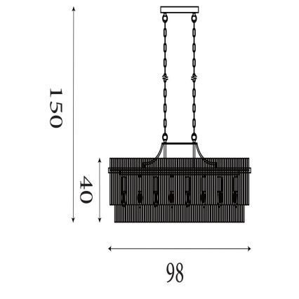 Searchlight - Lustr na řetězu LARA 8xE14/60W/230V