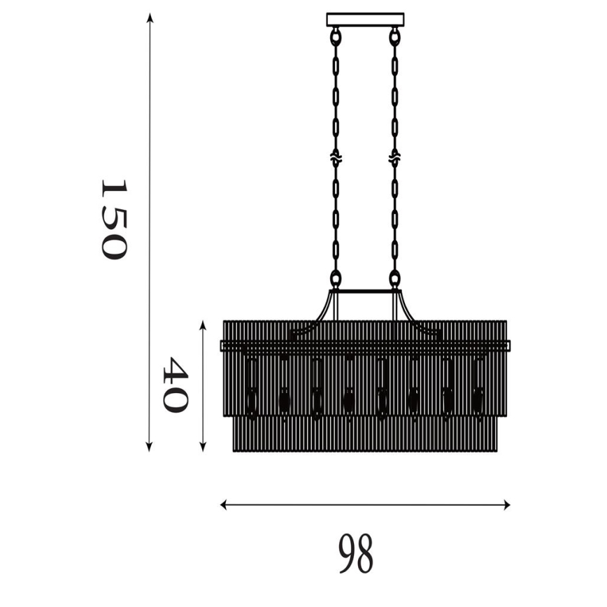 Searchlight - Lustr na řetězu LARA 8xE27/60W/230V