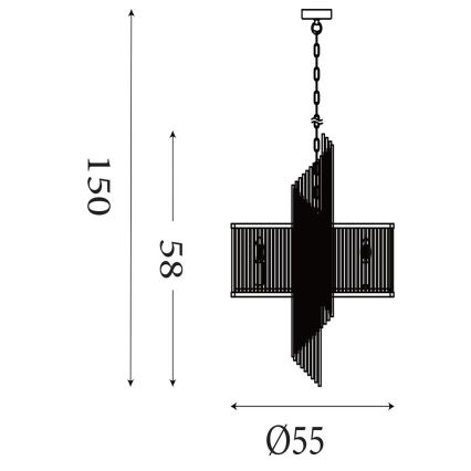 Searchlight - Lustr na řetězu LARA 6xE14/60W/230V