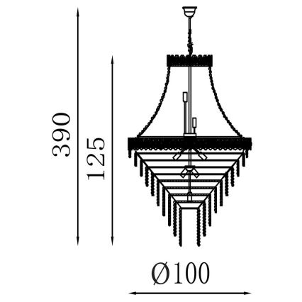 Searchlight - Lustr na řetězu LOUIS PHILLIPE 28xE14/60W/230V