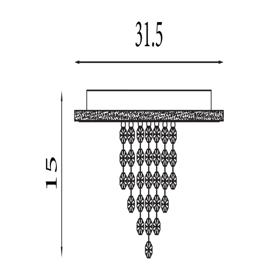 Searchlight - LED Stmívatelné stropní svítidlo DELUGE LED/20W/230V pr. 31,5 cm zlatá