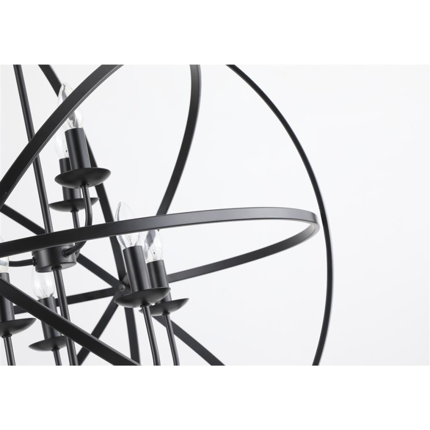 Searchlight - Lustr na řetězu ORBIT 8xE14/60W/230V černá