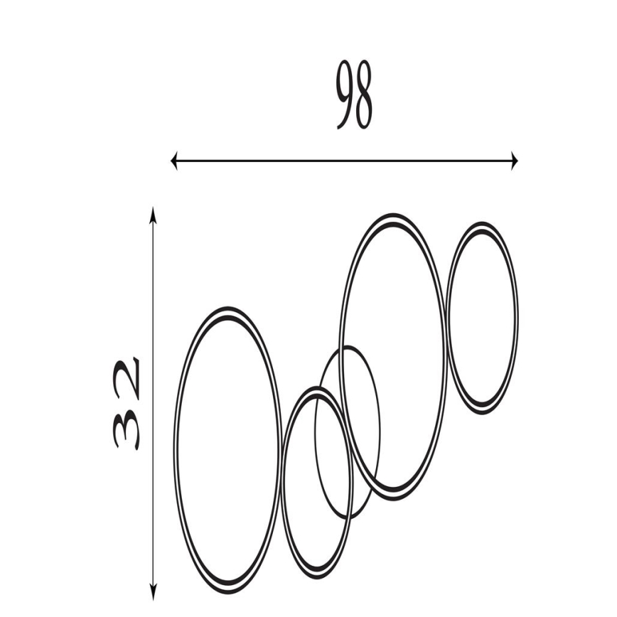 Searchlight - LED Stmívatelné stropní svítidlo CIRQUE LED/37W/230V 3000K 33x97 cm