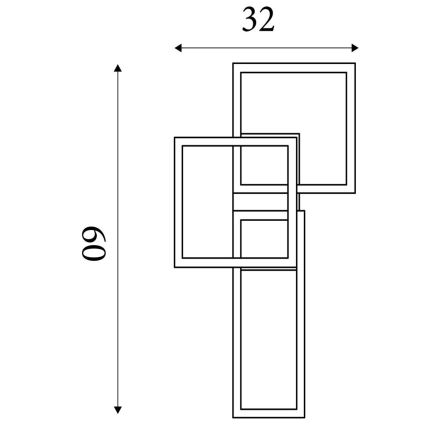 Searchlight - LED Stmívatelné stropní svítidlo WALL ART II LED/30W/230V 32x60 cm