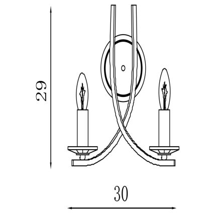 Searchlight - Nástěnné svítidlo ASCONA 2xE14/60W/230V