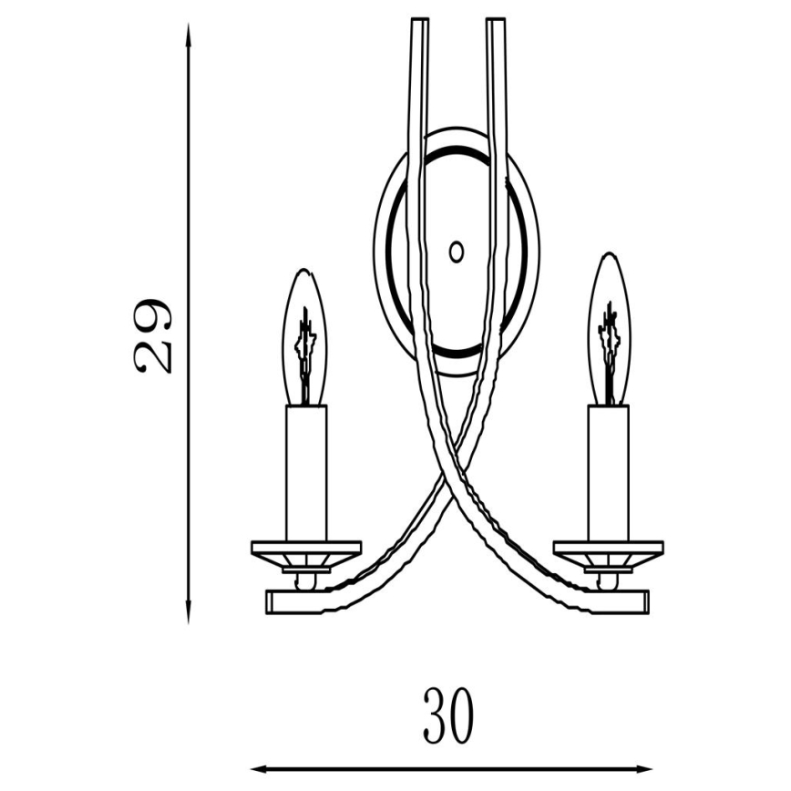 Searchlight - Nástěnné svítidlo ASCONA 2xE14/60W/230V