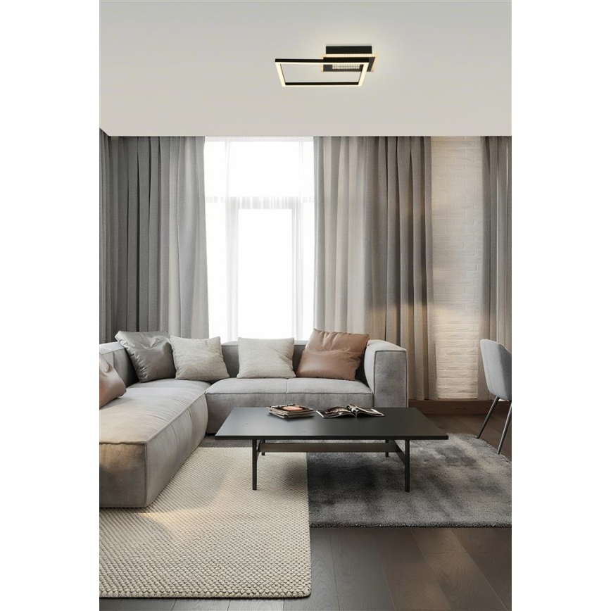 Searchlight - LED Stmívatelné stropní svítidlo QUADRATE LED/24W/230V 36x36 cm černá