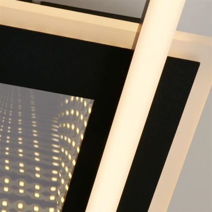 Searchlight - LED Stmívatelné stropní svítidlo QUADRATE LED/24W/230V 36x36 cm černá