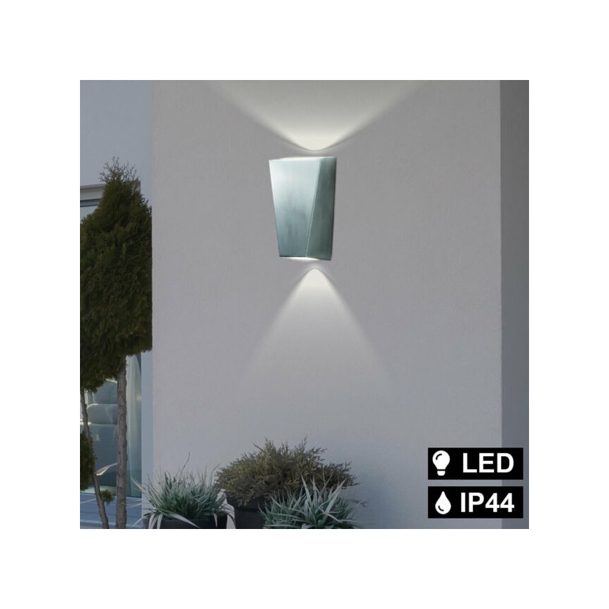 Searchlight - LED Venkovní nástěnné svítidlo OUT 2xGU10/3W/230V IP44 stříbrná