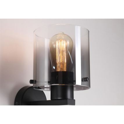 Searchlight - Nástěnné svítidlo SWEDEN 1xE27/60W/230V černá/kouřová
