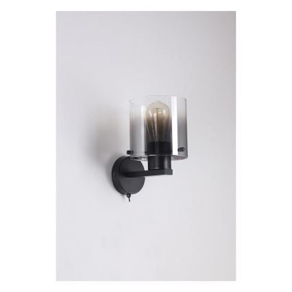 Searchlight - Nástěnné svítidlo SWEDEN 1xE27/60W/230V černá/kouřová