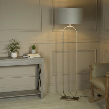 Searchlight - Stojací lampa MODISH 1xE27/60W/230V šedá