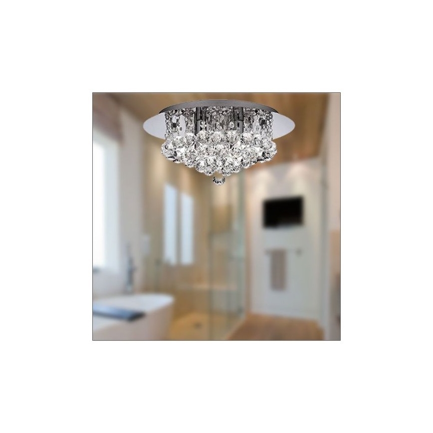 Searchlight - LED Křišťálové stropní svítidlo BATH 4xLED/3W/230V