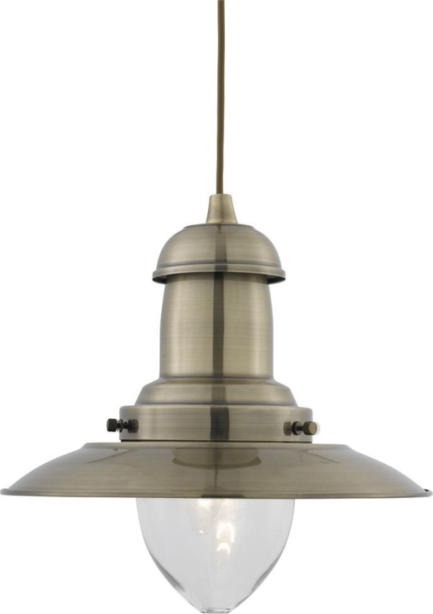 Searchlight - Lustr na lanku FISHERMAN 1xE27/60W/230V mosaz
