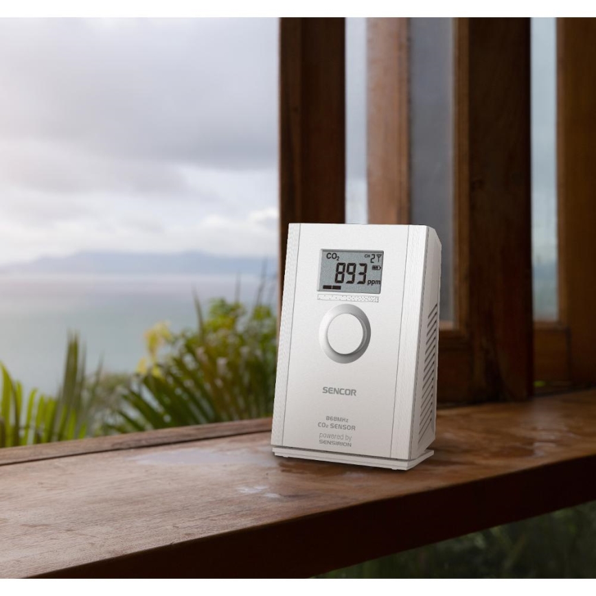Sencor - Bezdrátový senzor oxidu uhličitého 5V/3xAA 2000 mAh