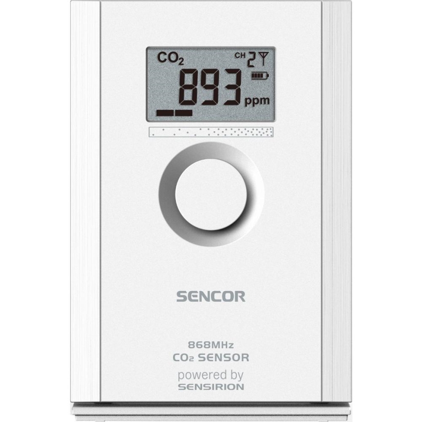 Sencor - Bezdrátový senzor oxidu uhličitého 5V/3xAA 2000 mAh